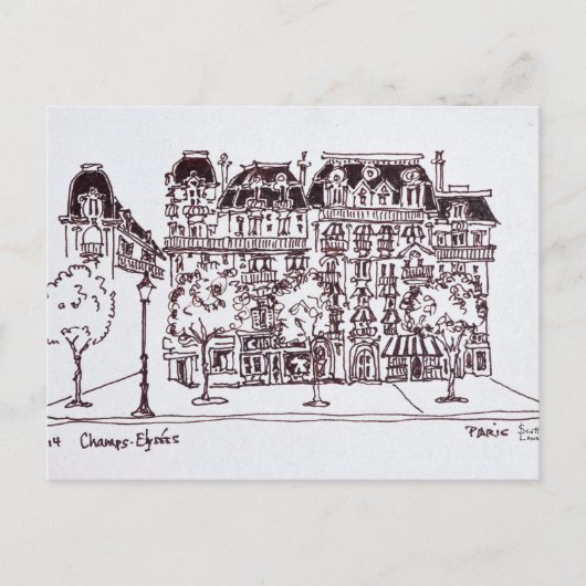 Carte Postale Architecture Haussmannienne | Champs Élysées, Pari (Devant)