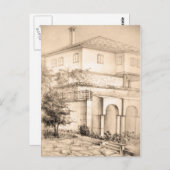 Carte Postale Architecture Maison traditionnelle Dessin d'art (Devant / Derrière)