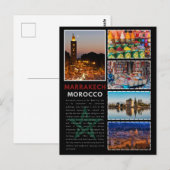 Carte Postale Architecture marocaine de Marrakech colorée (Devant / Derrière)