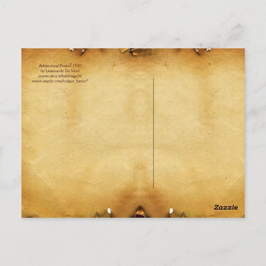 Carte Postale ARCHITECTURE RENAISSANCE, Parchemin antique (Dos)