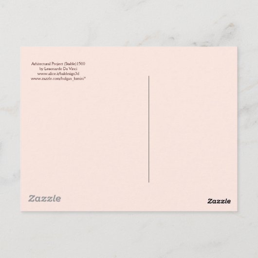 Carte Postale ARCHITECTURE RENAISSANCE, Rose (Dos)