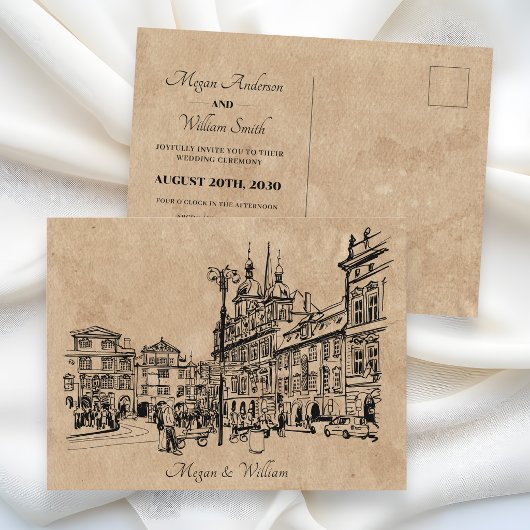 Carte Postale Architecture vintage de mariage