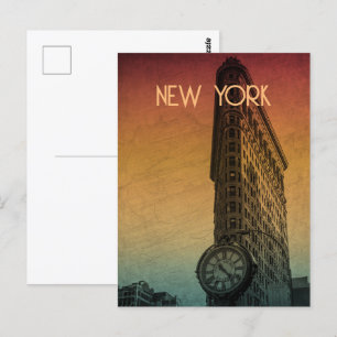 Carte Postale Architecture vintage du Flatiron New York au couch
