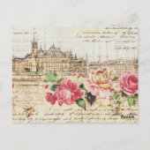 Carte Postale Architecture vintage et Art Rose (Dos)