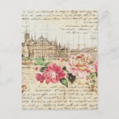 Carte Postale Architecture vintage et Art Rose (Devant)