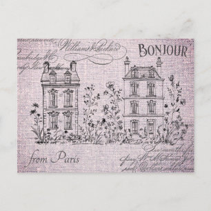 Carte Postale Architecture Vintage Florale Paris