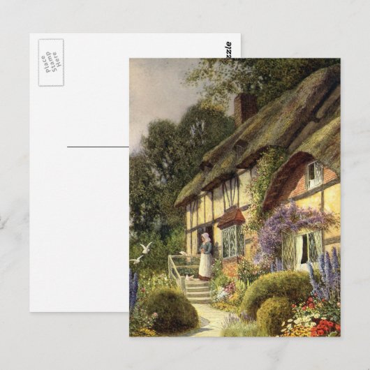 Carte Postale Architecture vintage, Maison de campagne (Devant / Derrière)