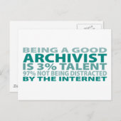 Carte Postale Archiviste 3% Talent (Devant / Derrière)