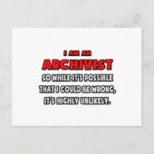 Carte Postale Archiviste drôle .. Très improbable (Devant)