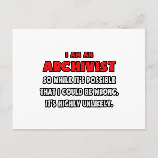 Carte Postale Archiviste drôle .. Très improbable (Devant)