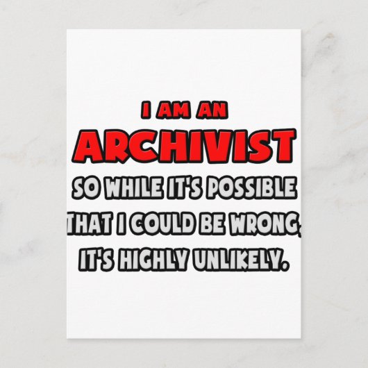 Carte Postale Archiviste drôle .. Très improbable (Devant)