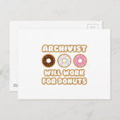 Carte Postale Archiviste .. Fonctionnera Pour Les Donuts (Devant / Derrière)