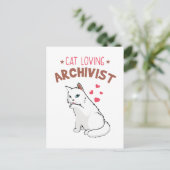 Carte Postale Archiviste passionné de chats (Debout devant)