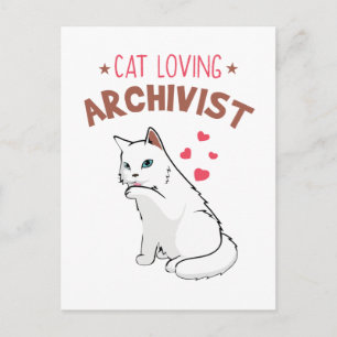 Carte Postale Archiviste passionné de chats