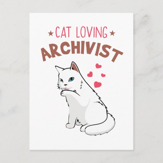 Carte Postale Archiviste passionné de chats (Devant)