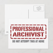 Carte Postale Archiviste professionnel (Devant / Derrière)