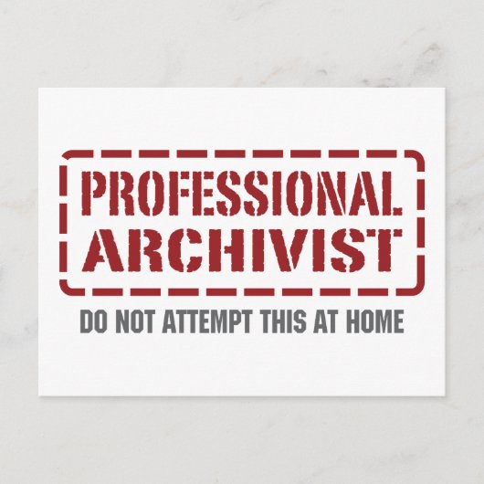 Carte Postale Archiviste professionnel (Devant)