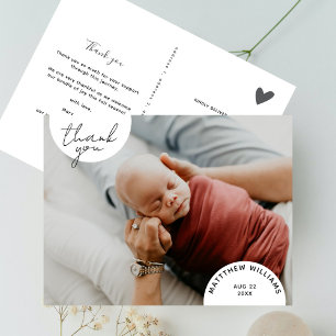 Carte Postale Arcs minimaux simples et modernes Photo Merci bébé