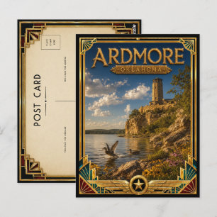 Carte Postale Ardmore Oklahoma Art Déco Vintage de l'Âge d'Or