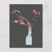 Carte Postale Ardoise en sakura cerise en fleurs (Devant)