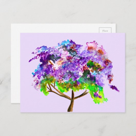 Carte Postale Ardoise violette Jacaranda (Devant / Derrière)