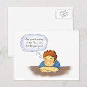 Carte Postale Are You Thinking of Me, Guy Thinking of Girl (Devant / Derrière)