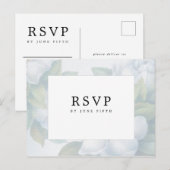 Carte Postale Argent Blanc Dogwood Blossoms RSVP (Devant / Derrière)