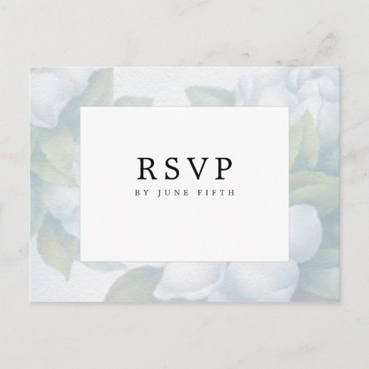Carte Postale Argent Blanc Dogwood Blossoms RSVP (Devant)