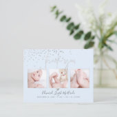 Carte Postale Argent Confetti Chic Signature Script Merci (Debout devant)