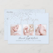 Carte Postale Argent Confetti Chic Signature Script Merci (Devant / Derrière)