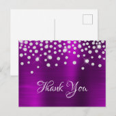 Carte Postale Argent Diamant Confetti Magenta Purple Satin Phuil (Devant / Derrière)