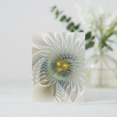 Carte Postale Argent d'or Imaginaire Fractal Abstrait Art (Debout devant)