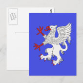 Carte Postale Argent Griffin Rampant (Devant / Derrière)