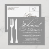 CARTE POSTALE ARGENT | REHEARSAL DÎNER INVITATION (Devant / Derrière)