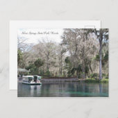 Carte Postale Argent Springs, Floride, Bateau fond de verre (Devant / Derrière)