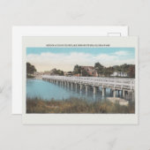 Carte postale argentée vintage de plage de (Devant / Derrière)