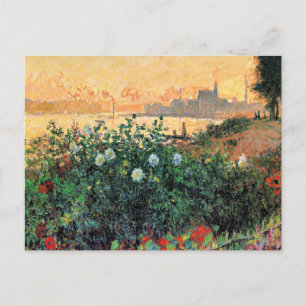 Carte Postale Argenteuil, Fleurs au bord de la rivière,