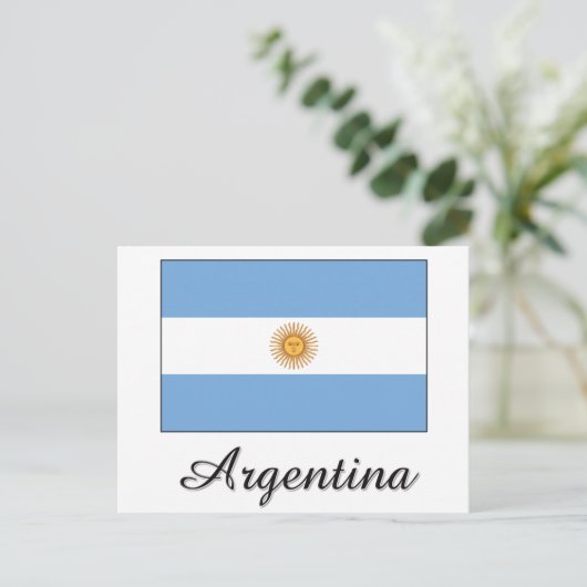 Carte Postale Argentine - Conception du drapeau (Debout devant)