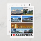 Carte Postale Argentine - I Love - (Devant / Derrière)