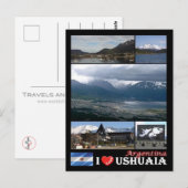 Carte Postale Argentine - Ushuaia - I Love - (Devant / Derrière)
