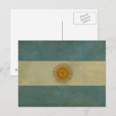 Carte Postale Argentine Vintage vieilli rétro Argentine drapeau (Devant / Derrière)