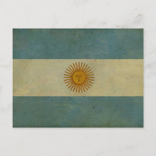 Carte Postale Argentine Vintage vieilli rétro Argentine drapeau