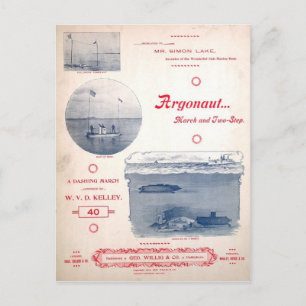 Carte Postale Argonaute mars, sous-marin tôt, photographies