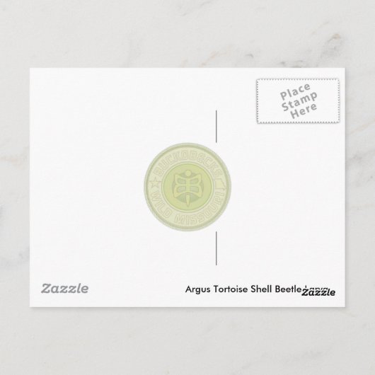 Carte postale Argus Tortoise Shell Beetle Larva (Dos)