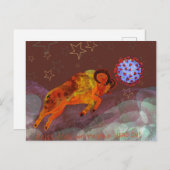 Carte Postale Aries combat le virus de front (Devant / Derrière)