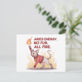 Carte Postale Aries Energy Sphynx Cat No Fur All Fire Art (Debout devant)