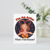 Carte Postale Aries Excusez Zodiac Chick (Debout devant)