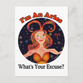 Carte Postale Aries Excusez Zodiac Chick (Devant)