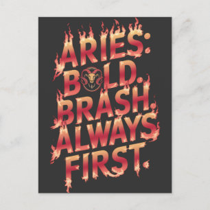 Carte Postale Aries : Gras, Brash, Toujours premier