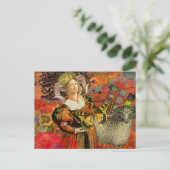 Carte Postale Aries Orange Woman : Collage d'art antique gothiqu (Debout devant)